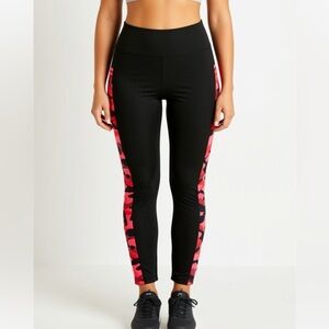 POP Fit women’s Black Leggings with Red Camouflage Accents